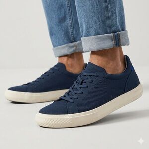 ROTHY’S The RS02 Sneakers Navy Blue Knit Lace-Up Comfortable Casual Shoes